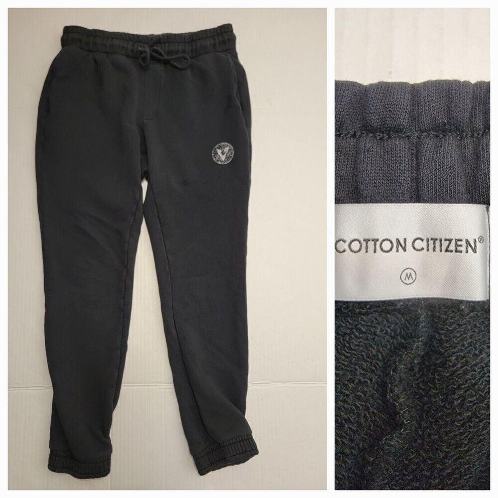 Cotton Citizen Sweat Pull On Relaxed Jogger Womens Medium Black Drawstring